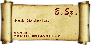 Bock Szabolcs névjegykártya