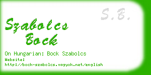 szabolcs bock business card